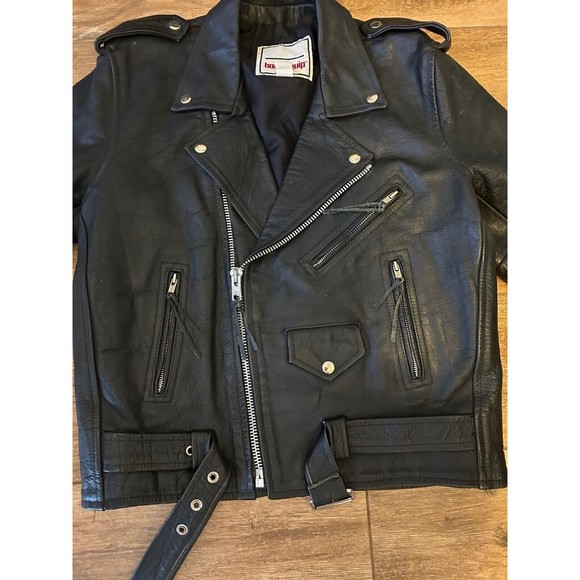 Body Equip Motorcycle Jacket Mens Size Medium Genuine Leather Vintage Rare EUC - Picture 6 of 8
